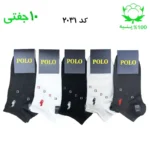 جوراب مچی مردانه گلدوزی(۱۰جفتی) جنس پنبه فری سایز ۴۰ تا ۴۴ (POLO)